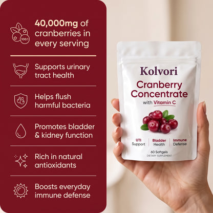 Cranberry Concentrate Softgels (40,000mg) UTI Relief Supplement